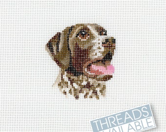 German Shorthaired Pointer Needlepoint Canvas/Hand Painted Needlepoint Canvas/Tiny Dog Needlepoint Canvas