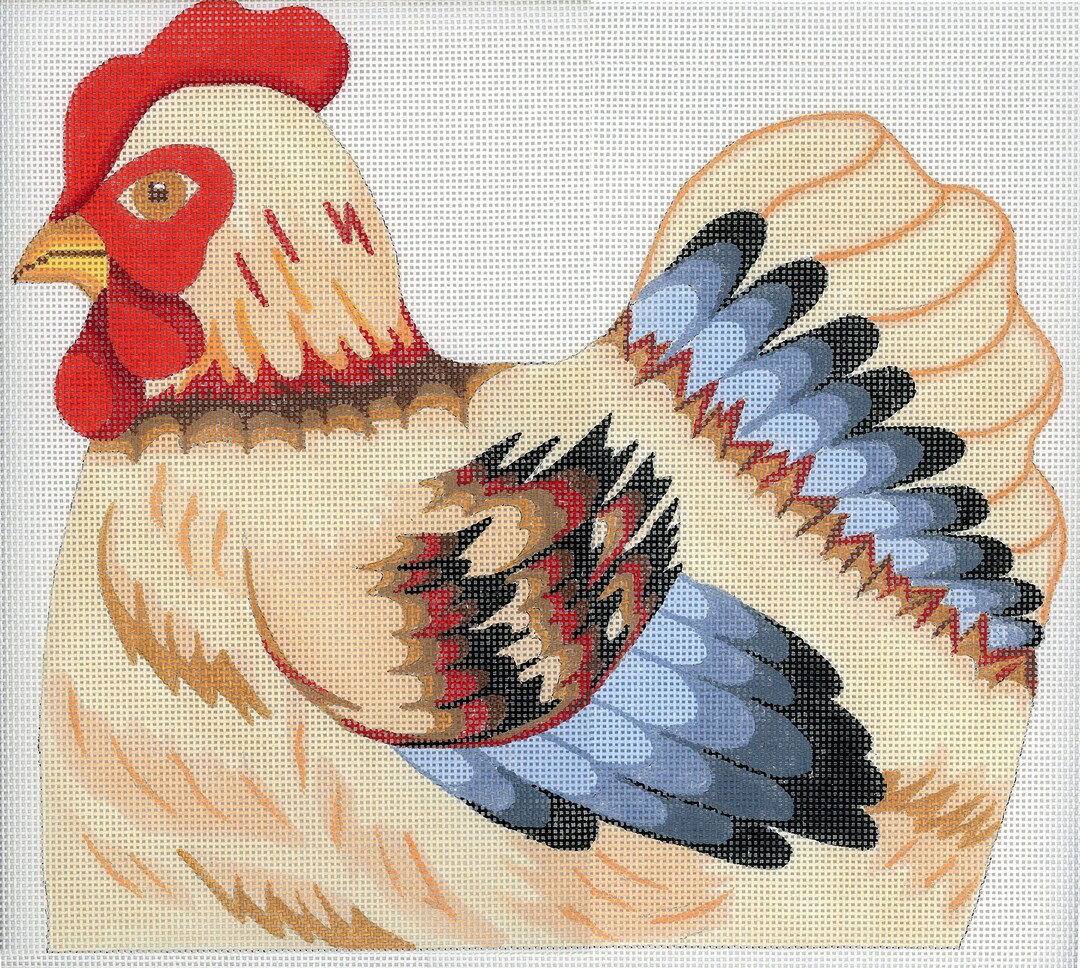 NEEDLEPOINT CLEARANCE SALE /hand Painted Needlepoint Chicken Canvas