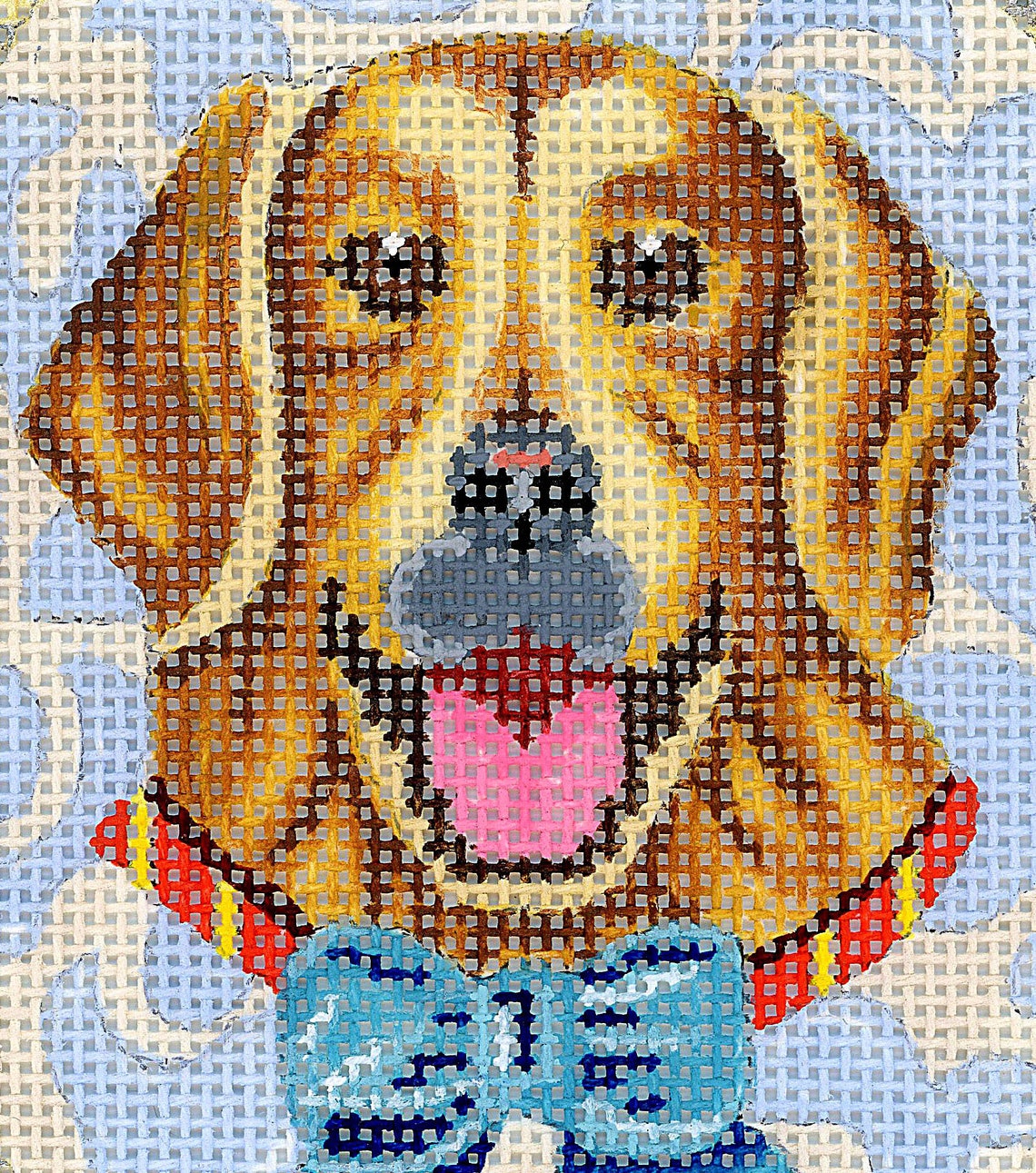 Hand Painted Needlepoint Dog Canvas Small Golden Retriever Etsy