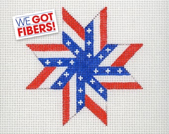 Needlepoint Amerikaanse vlag Pinwheel / patriottisch Needlepoint / rood, wit en blauw