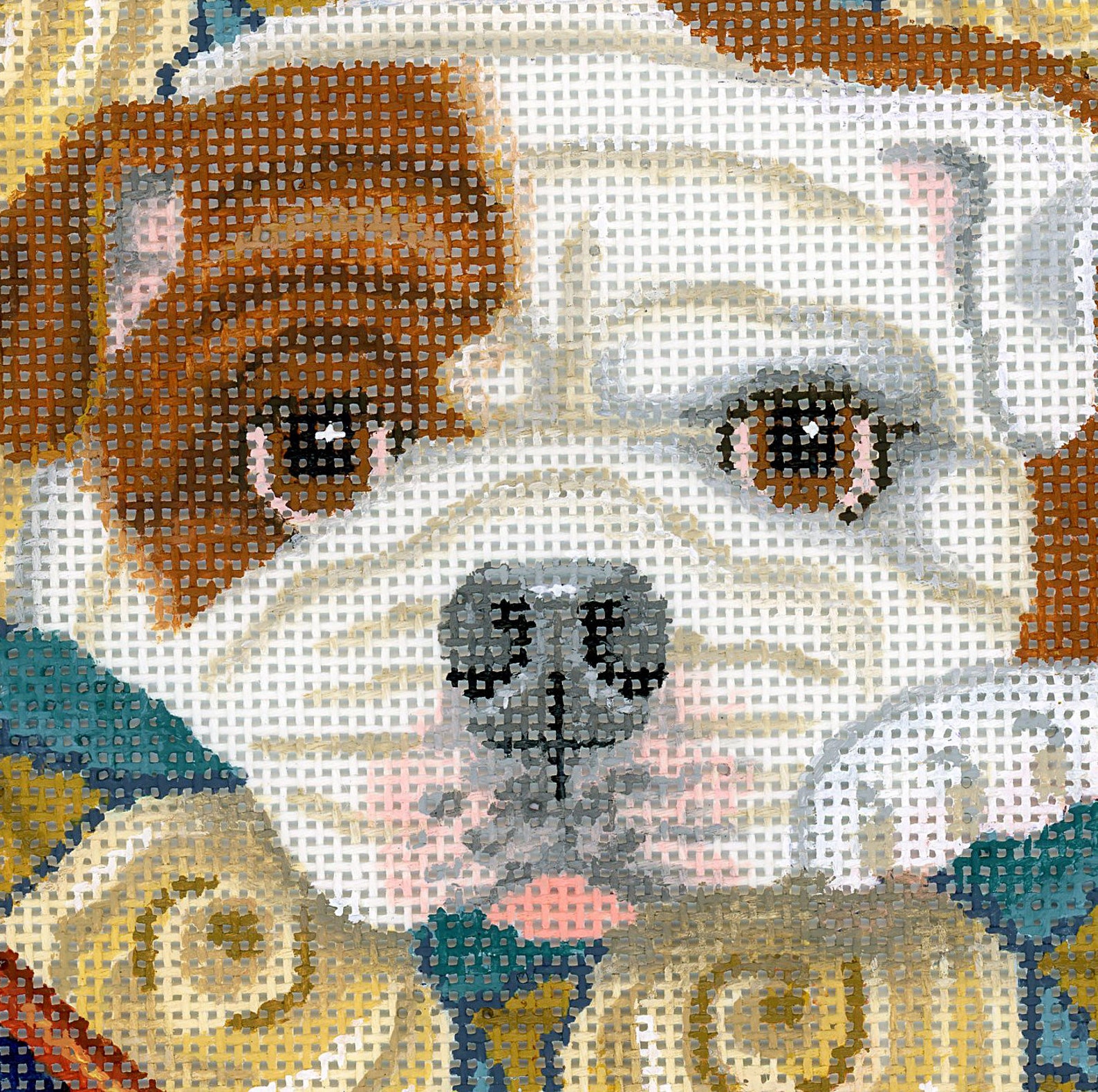 Dog Needlepoint Canvas/hand Painted Needlepoint Canvas/bulldog Etsy