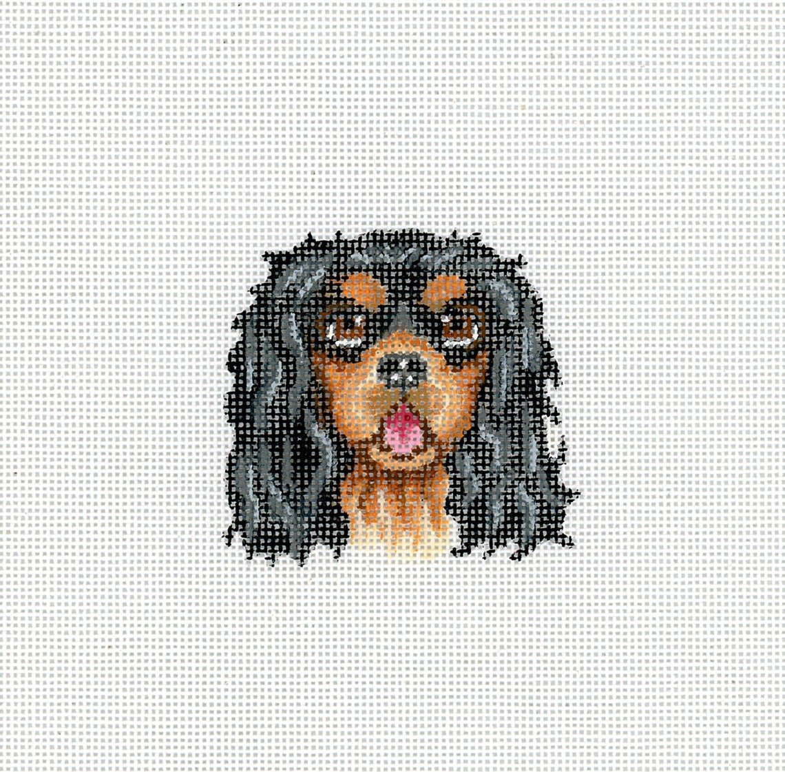 Dog Needlepoint Canvas/hand Painted Needlepoint Canvas/tiny Etsy