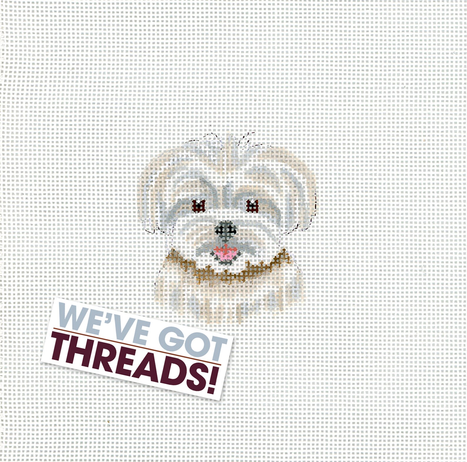 Dog Needlepoint Canvas/hand Painted Needlepoint Canvas/tiny Etsy