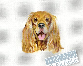 Cocker Spaniel Needlepoint Canvas/Dog Needlepoint / Hand Painted Needlepoint Canvas