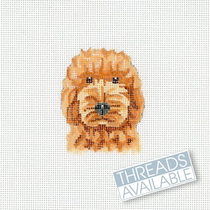 Goldendoodle Needlepoint Apricot / Dog Needlepoint Canvas / Hand Painted Needlepoint Canvas