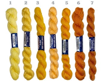 Needlepoint Threads / Yellow, Orange, Rust / Planet Earth Merino Wool