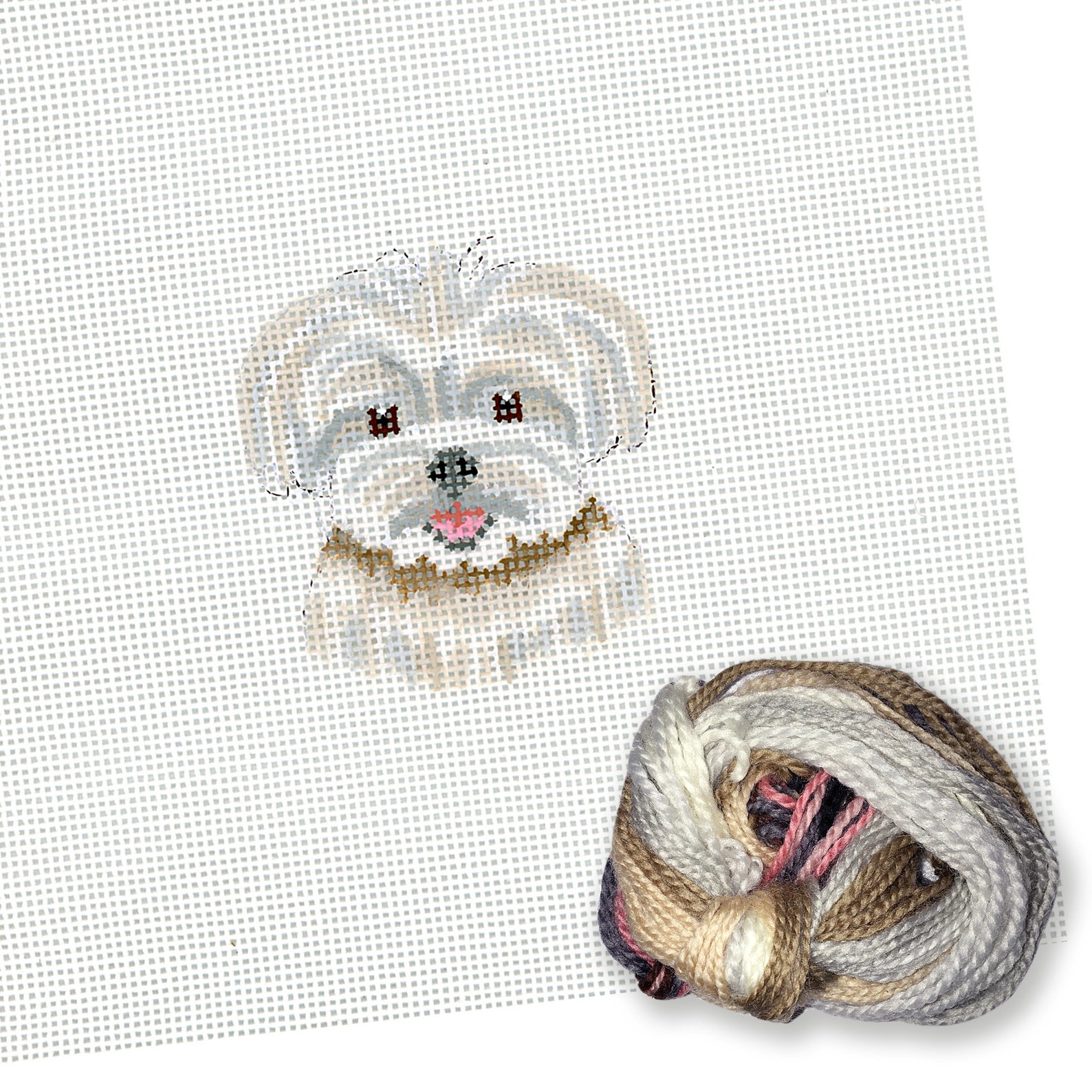 Dog Needlepoint Canvas/hand Painted Needlepoint Canvas/tiny Etsy