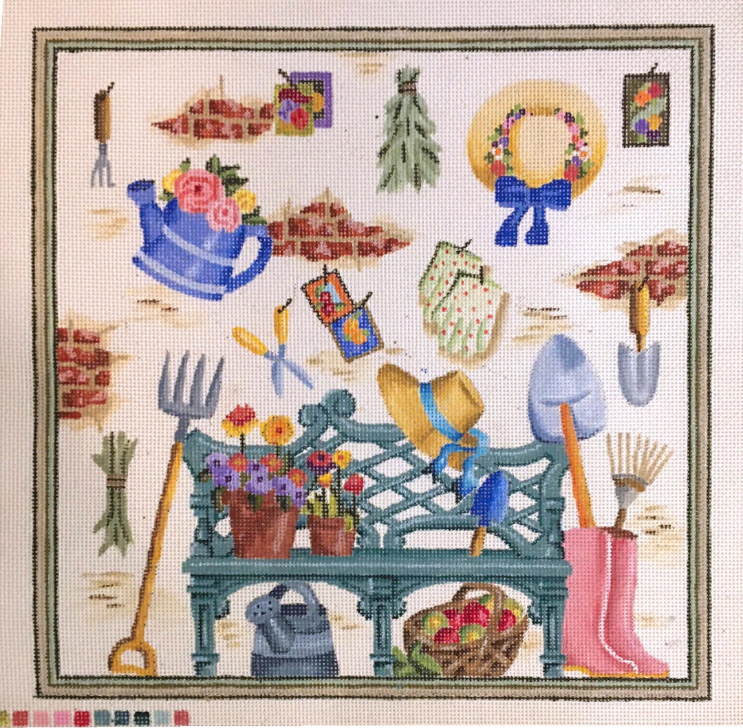 NEEDLEPOINT CLEARANCE SALE/ Needlepoint Garden Canvas/ Needlepoint
