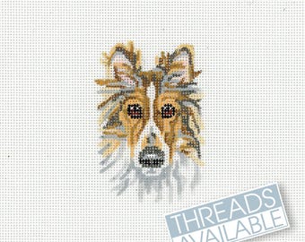Shetland Sheepdog Needlepoint/Sheltie/Dog Needlepoint Canvas/Hand Painted Needlepoint Canvas