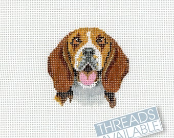 Beagle Needlepoint Canvas/Dog Needlepoint / Hand Painted Needlepoint Canvas