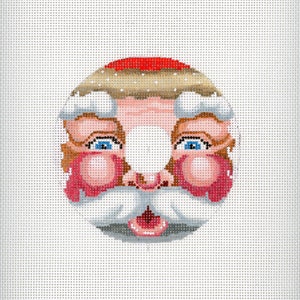 Needlepoint Santa Monogram / O / Hand Painted Needlepoint / Red and White