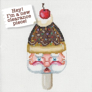 NEEDLEPOINT SALE/Santa Needlepoint/ Hand Painted Santa Needlepoint/Christmas Needlepoint