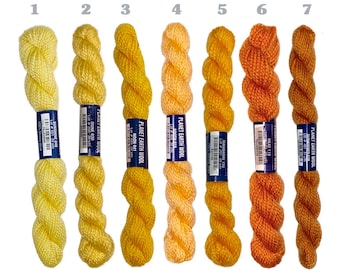 Needlepoint Threads / Yellow, Orange, Rust / Planet Earth Merino Wool