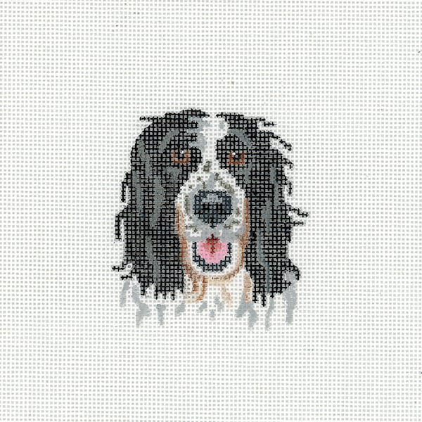 Cocker Spaniel Needlepoint Canvas/Black and White Dog Needlepoint / Hand Painted Needlepoint Canvas