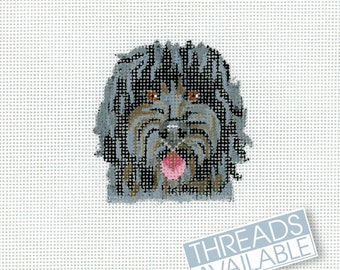 Black Doodle Needlepoint/Dog Needlepoint Canvas/Hand Painted Needlepoint Canvas