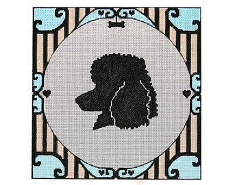 Lienzo con silueta de perro bordado - Caniche