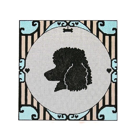 Needlepoint Dog Silhouette Canvas - Poodle