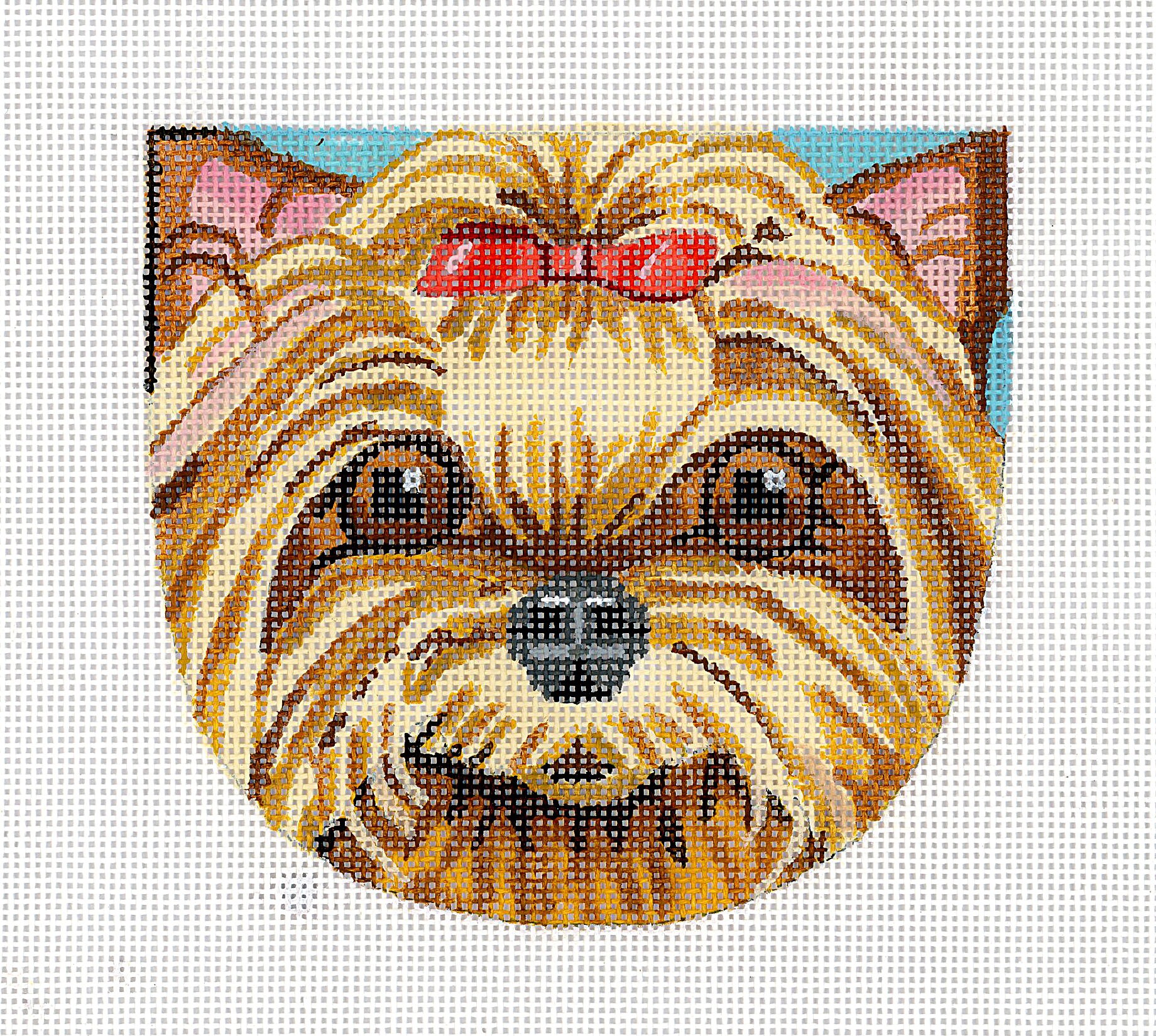 Needlepoint Dog Canvas Yorkshire Terrier Face Purse Etsy