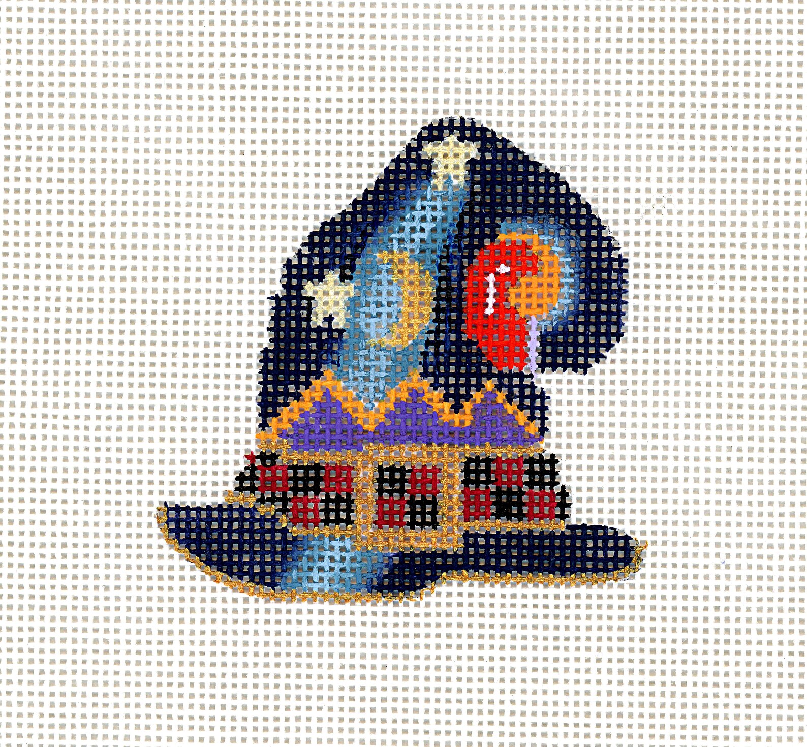 Halloween Handpainted Needlepoint Witches hat Etsy