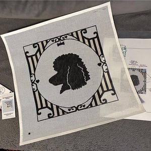 Needlepoint Dog Silhouette Canvas - Poodle image 3