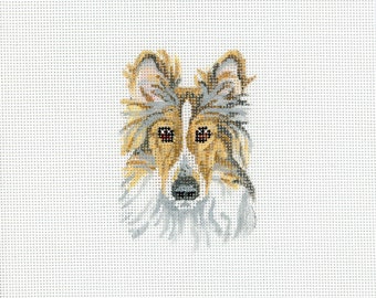 Shetland Sheepdog Needlepoint/Sheltie/Dog Needlepoint Canvas/Hand Painted Needlepoint Canvas