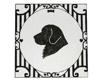 Needlepoint Dog Silhouette Canvas - Golden Retriever
