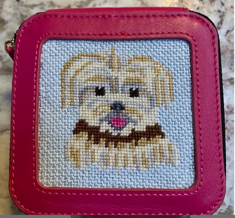 Dog Needlepoint Canvas/hand Painted Needlepoint Canvas/tiny Etsy