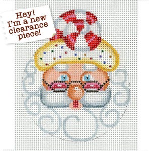 NEEDLEPOINT SALE/Santa Needlepoint/Candy Santa/ Hand Painted Needlepoint