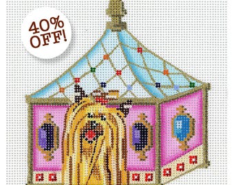 NEEDLEPOINT SALE/Yorkshire Terrier Needlepoint/ Hand Painted Dog Needlepoint