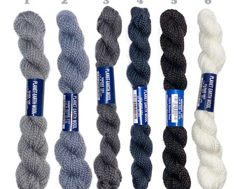 Needlepoint Threads / Black, White and Greys / Planet Earth Merino Wool