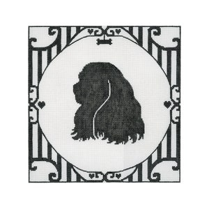 Needlepoint Dog Silhouette Canvas - Cavalier King Charles Spaniel