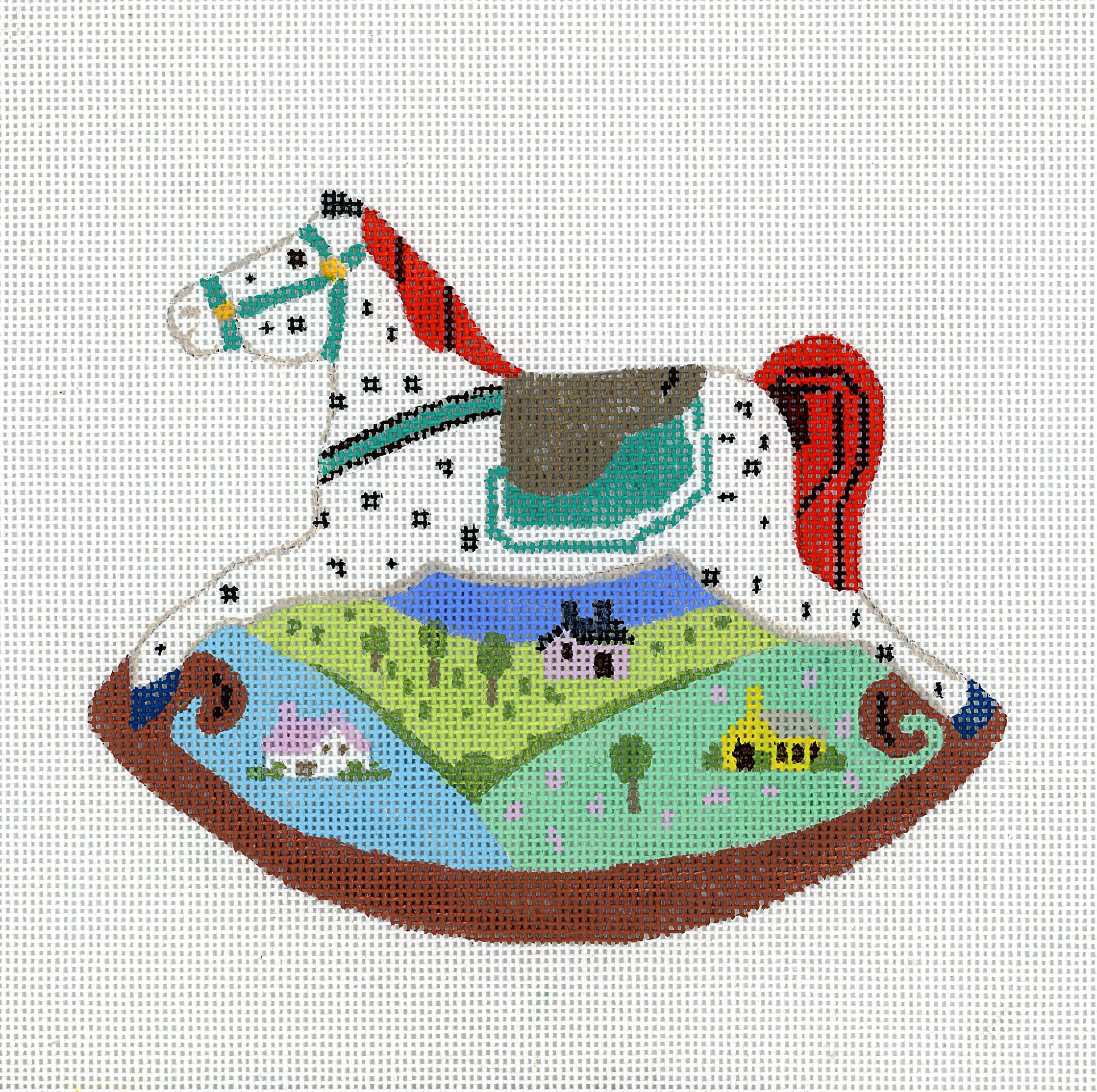 Needlepoint Rocking Horse Canvas SALE Etsy