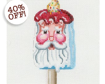 NEEDLEPOINT SALE/Santa Needlepoint/ Hand Painted Santa Needlepoint/Christmas Needlepoint