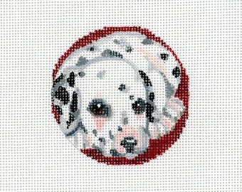 Hand Painted Round Animal Ornament - Dalmatian