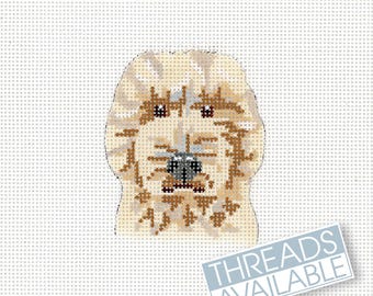 Goldendoodle Needlepoint Light Color / Dog Needlepoint Canvas / Hand Painted Needlepoint Canvas