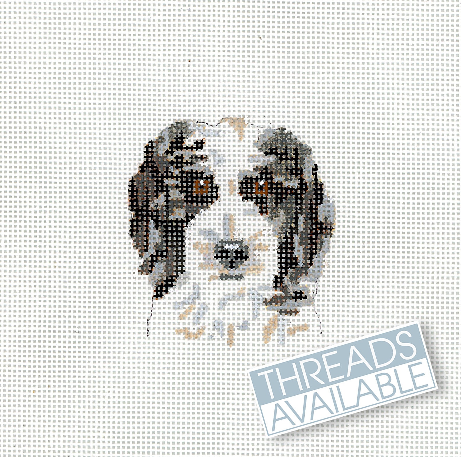 Goldendoodle Needlepoint /Two Color Black and White Doodle/Dog Needlepoint Canvas/Hand Painted Needlepoint Canvas