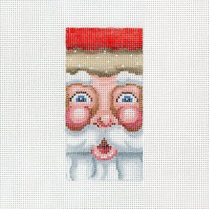 Needlepoint Santa Monogram / I / Hand Painted Needlepoint / Red and White