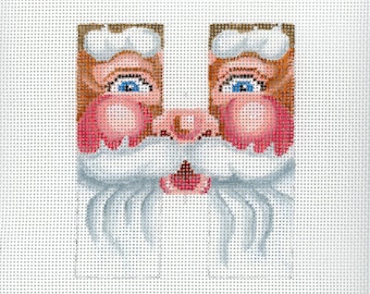 Monograma de Santa Claus bordado / H / Bordado pintado a mano / Rojo y blanco