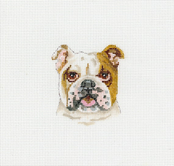 Dog Needlepoint Canvas/hand Painted Needlepoint Canvas/bulldog Etsy