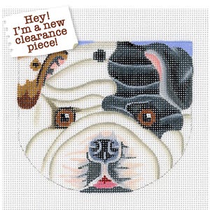 NEEDLEPOINT SALE/Dog Needlepoint/Bulldog/Hand Painted Needlepoint Dog