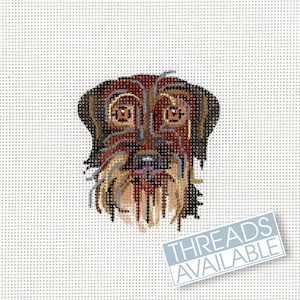 German Wirehaired Pointer/Dog Needlepoint Canvas/Hand Painted Needlepoint Canvas/