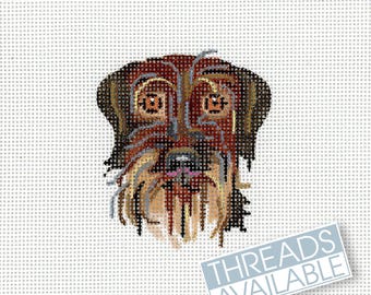 German Wirehaired Pointer/Dog Needlepoint Canvas/Hand Painted Needlepoint Canvas/