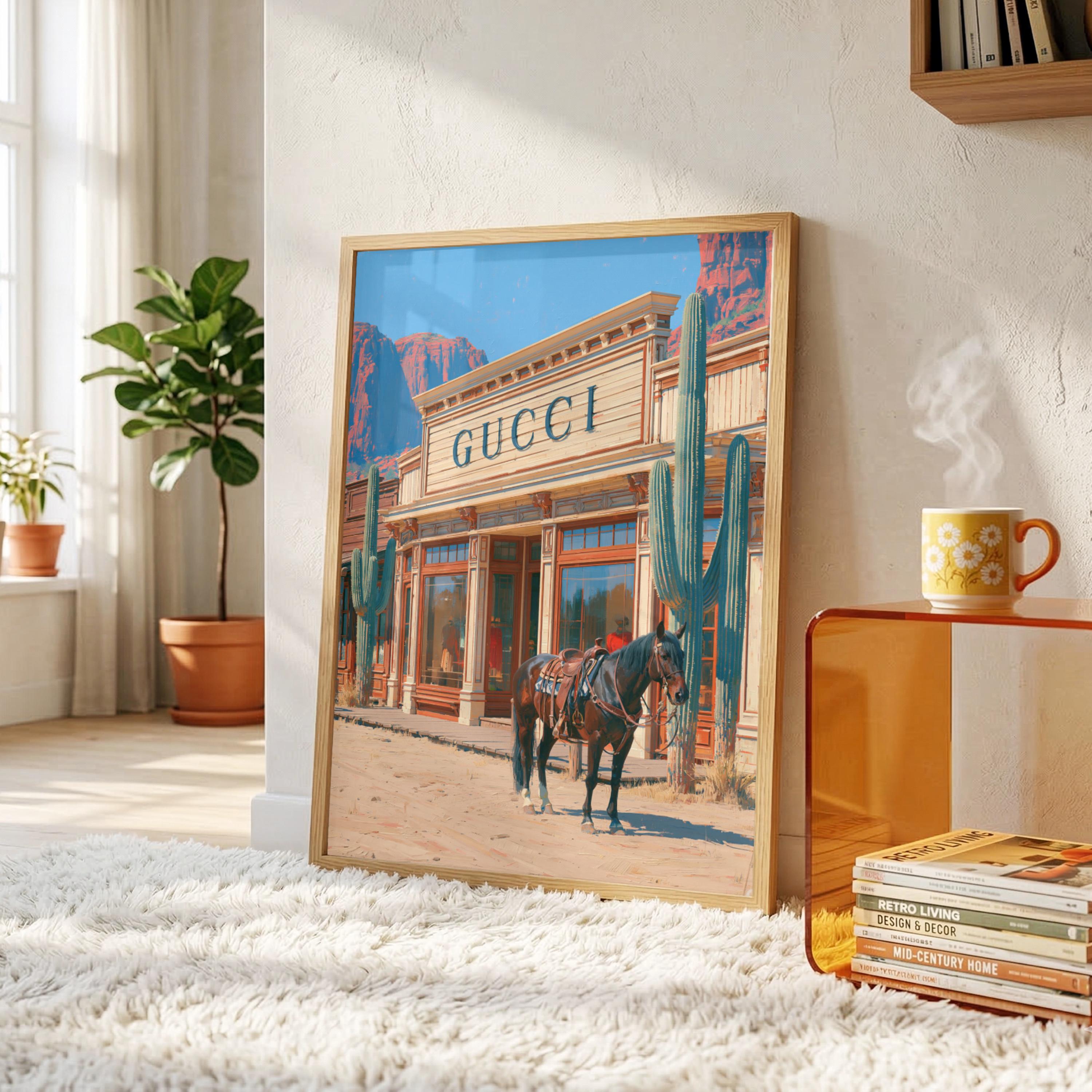 ヴィンテージ ポスター　GUCCI ヴィンテージ ポスター GUCCI Vintage Gucci Wall Art - Etsy