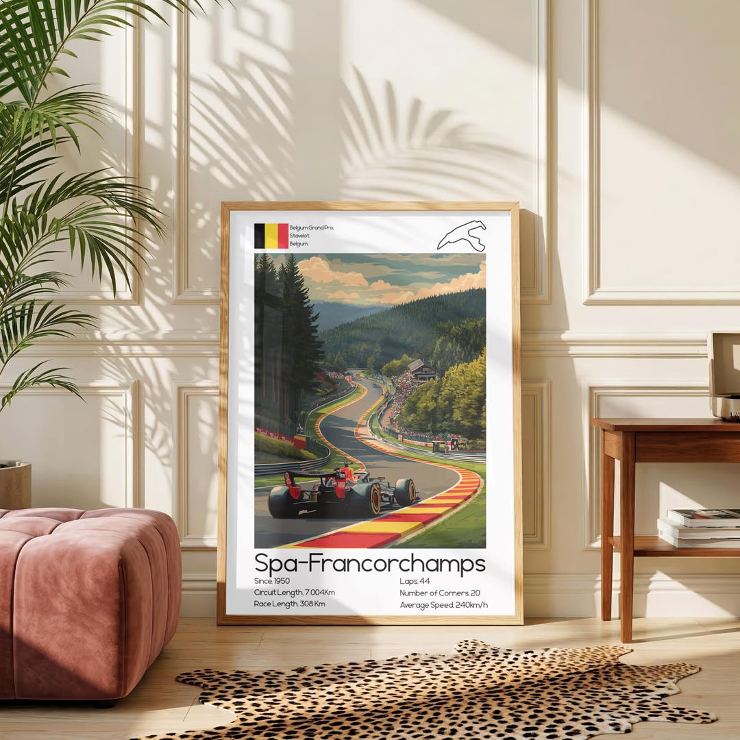 Spa-francorchamps Poster – Formula 1 Racing Art - Belgium F1 Wall Art ...