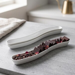 Ceramic Olive Serving Dish  4 Sizes Boat Shape White Porcelain Tray