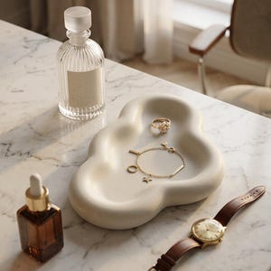 Cloud Shaped Ceramic Plate 9.4 Inch  Speckled Glaze