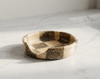 Marble Spoon Rest Checkered Pattern Heat Resistant Dishwasher Safe
