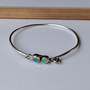 Handmade Opal Bangle 925 Sterling Silver Anniversary Bangle Statement Item