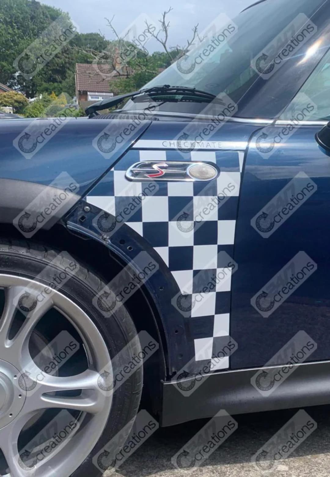 Mini Jcw R52 Wing Mini Cooper Checkmate Side Scuttle Wing Decals R50 R52 R53 S JCW Works ...