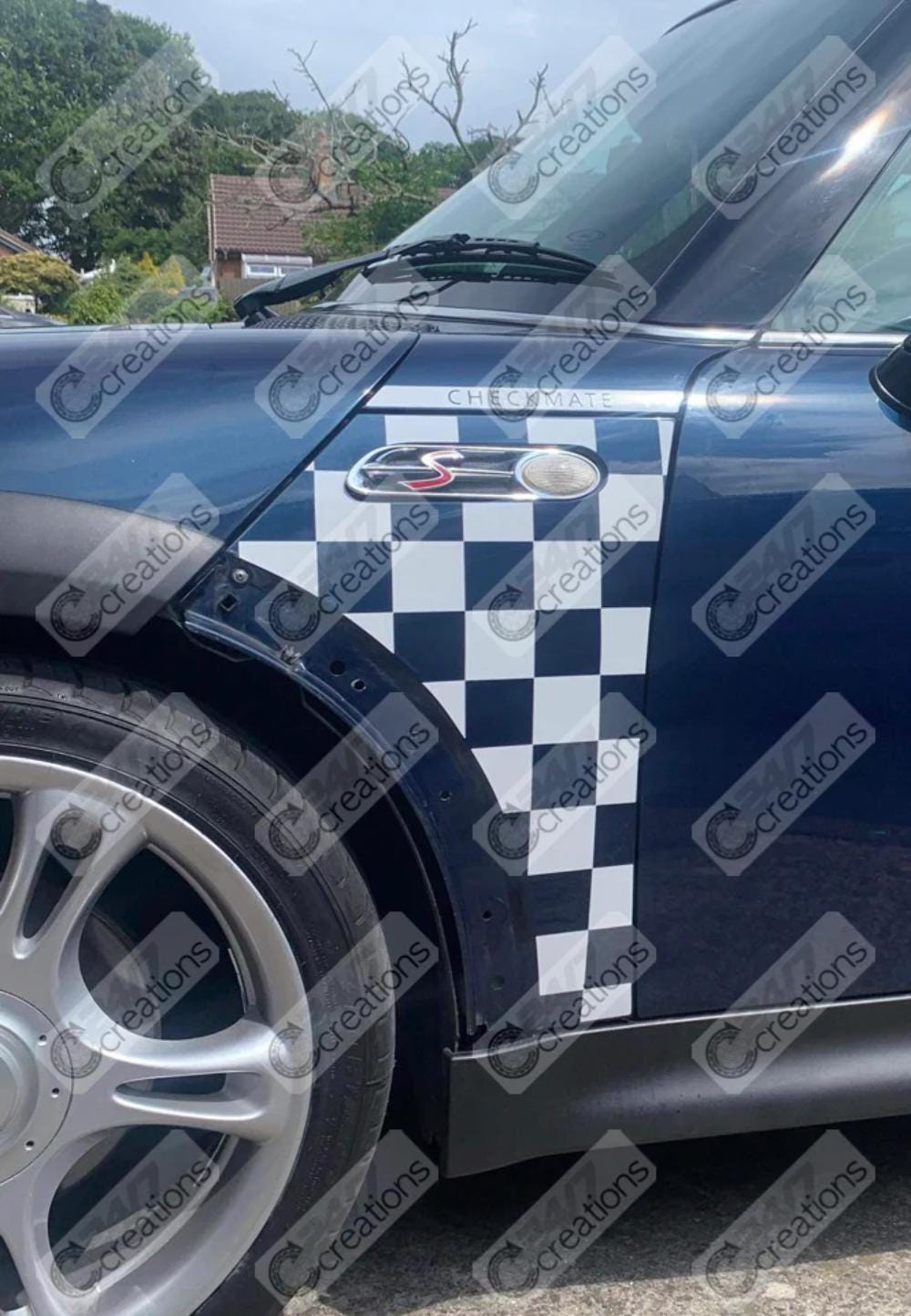 Mini R53 Decals Mini Cooper Checkmate Side Scuttle Wing Decals R50 R52 R53 S JCW Works ...